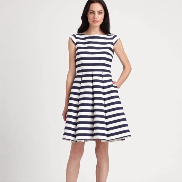 Kate Spade Blue Hyacinth Stripe Cap Sleeve Mariella Dress Size 2 - Picture 3 of 11